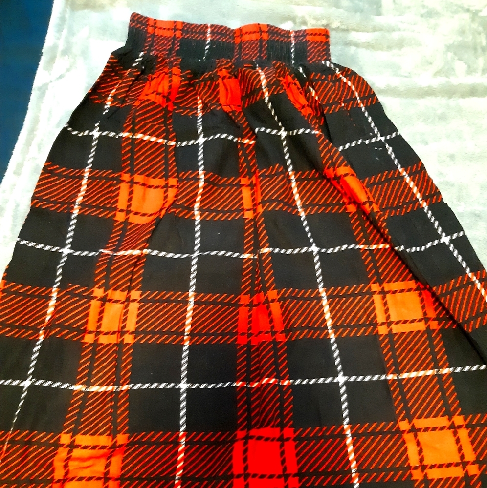 Ankle Length Plaid Skirt